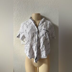 Victoria's Secret White and Black Pajama Top